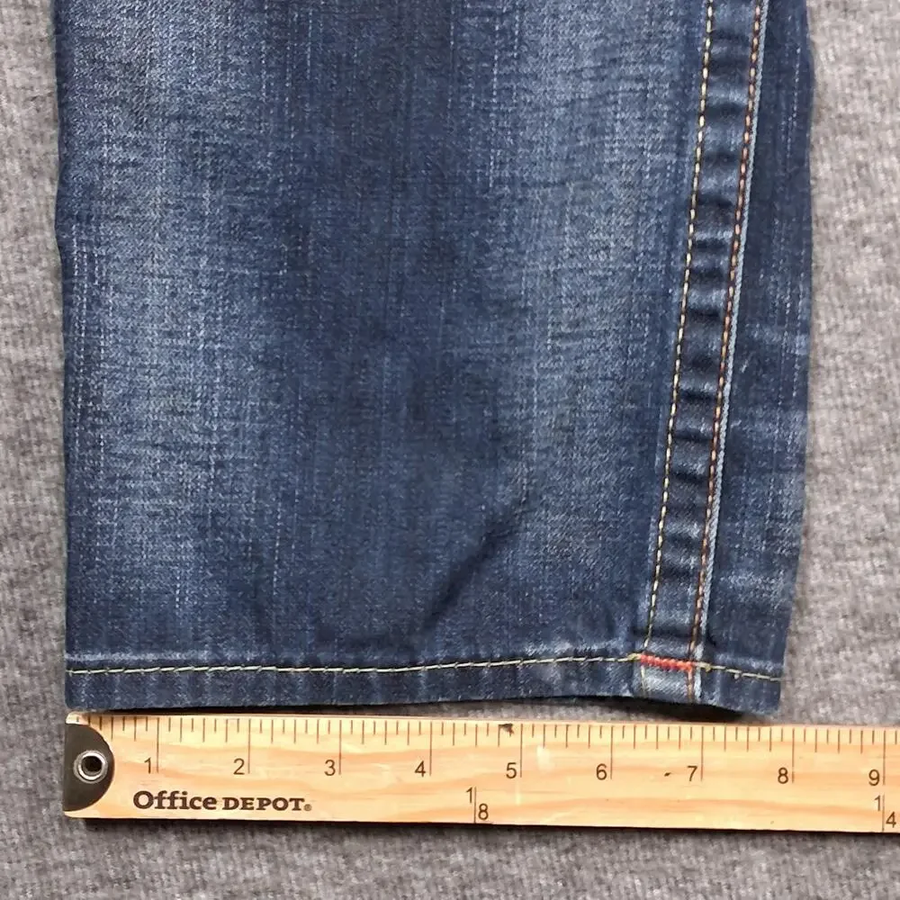 True Religion Section Slim Jeans Mens 34x33 Blue Slim Straight Flap Pockets
